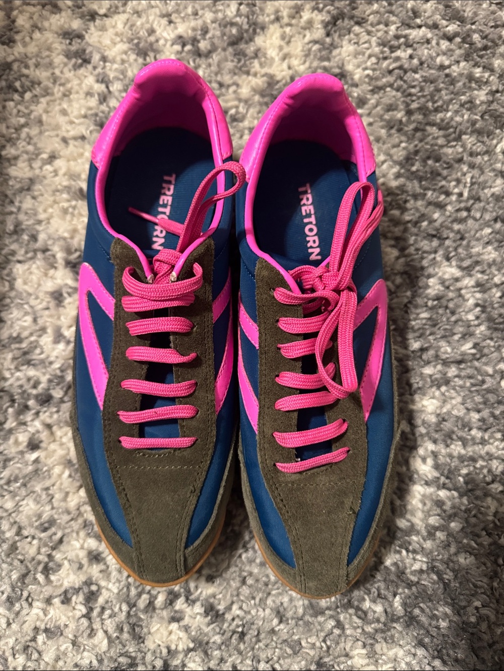 Tretorn Navy Sneakers with Hot Pink Accents